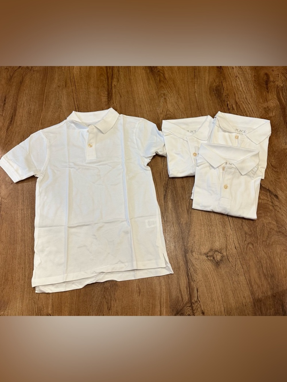 The Children’s Place Boys White Polo Shirts Lot  Size 7/8 New